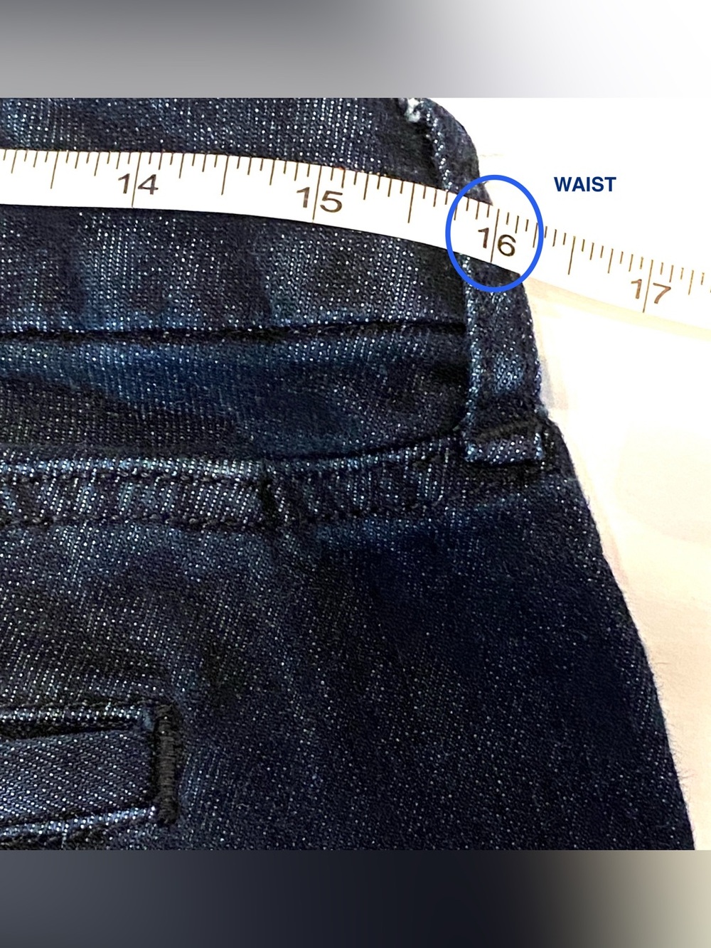 EDDIE BAUER-Size 12P-Curvy Trouser Dark Wash, Mid Rise,Flare Stretch Denim Jeans - Picture 10 of 12